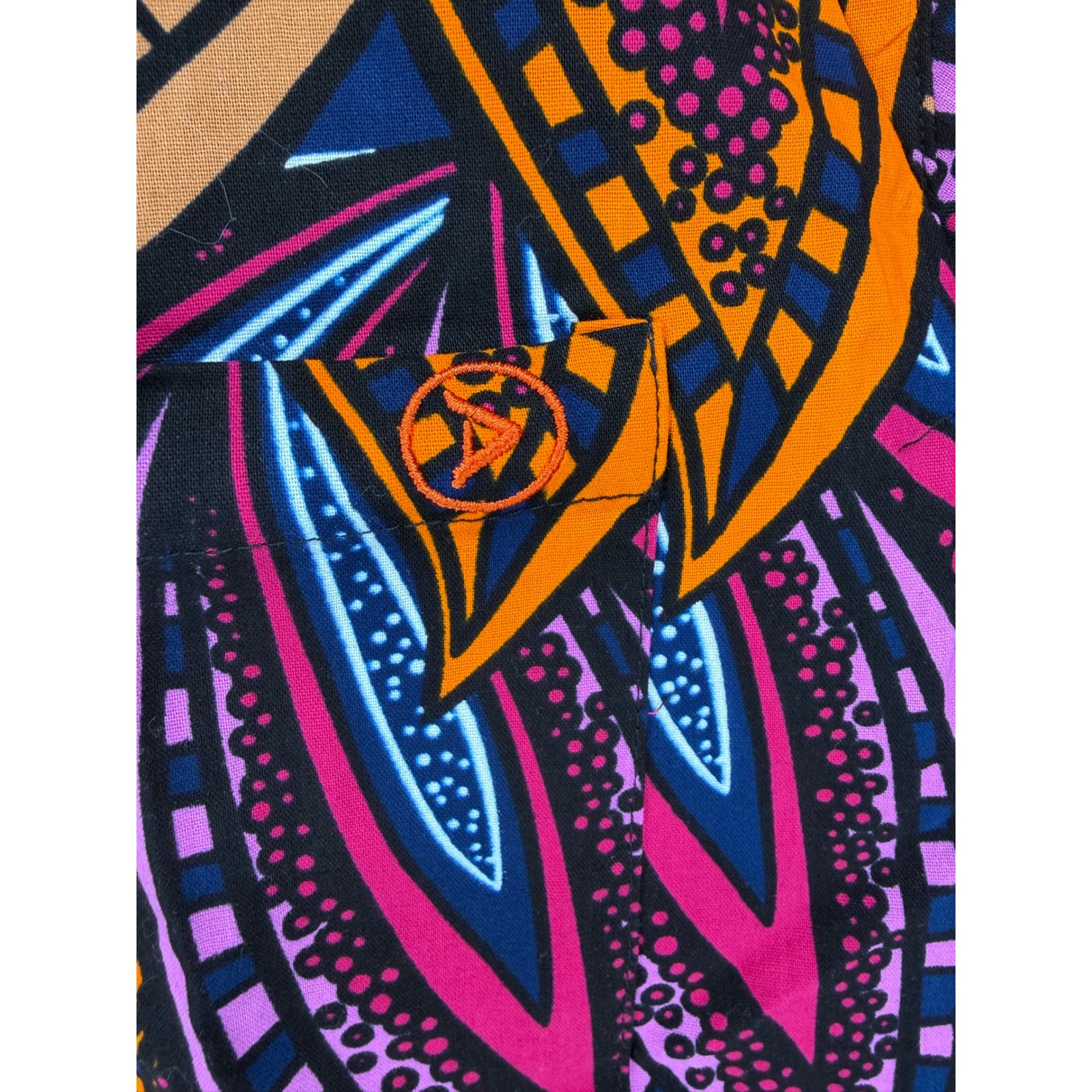 D'iyanu Mens Button Down African Print Geometric Leaf Multicolor Xxl — image 4 of 7